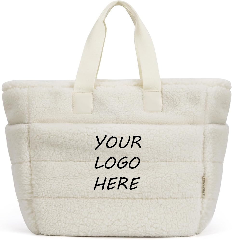 perfect white plush bag with special customization wholesale tote bags